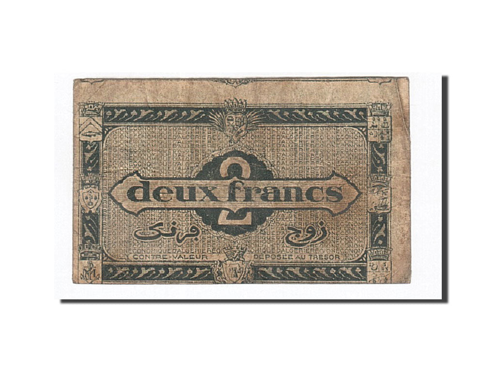 Algeria, 2 Francs, 1944, 1944-01-31, KM:102, VF(20-25)