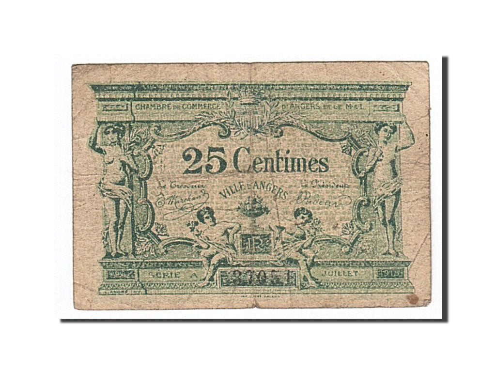 Frankreich, Angers, 25 Centimes, 1917, SGE+, Pirot:8-4