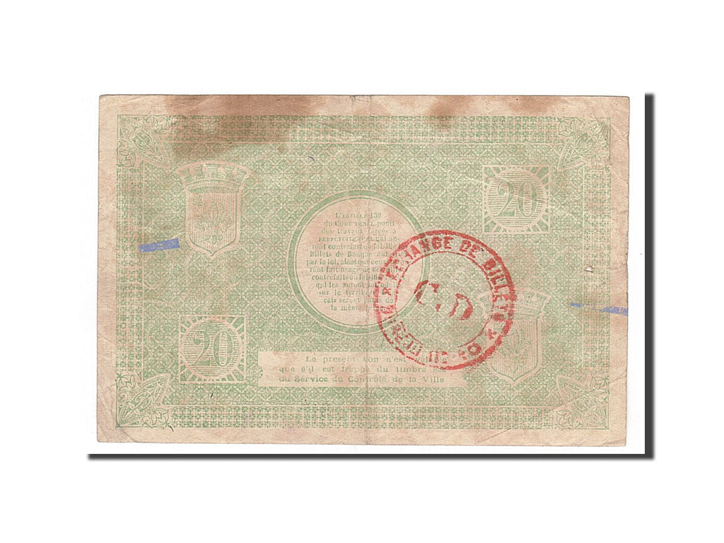France, Lille, 20 Francs, 1916, TTB, Pirot:59-1611