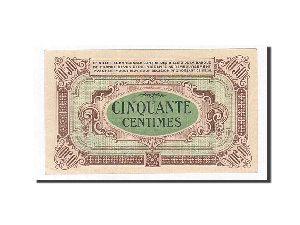 Banknote, Pirot:40-5, 50 Centimes, France, UNC(63), Clermont-Ferrand