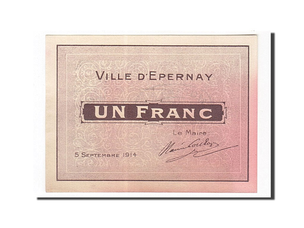 Banknote, Pirot:51-16, 1 Franc, 1914, France, AU(55-58), Epernay