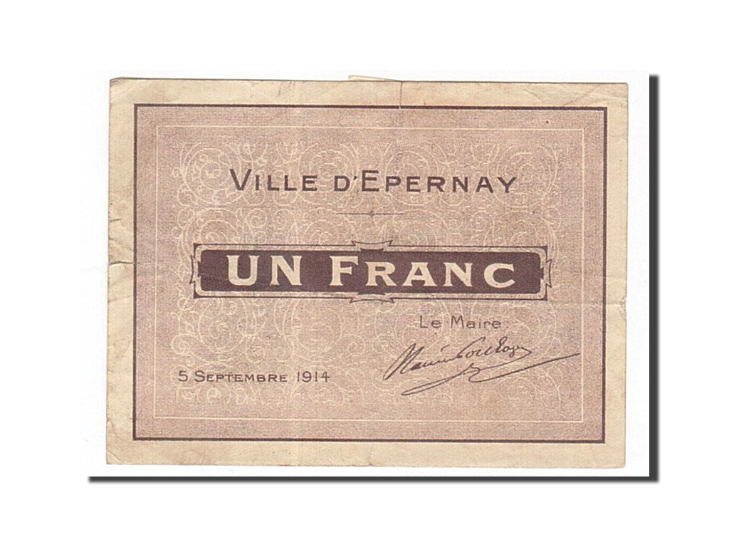 France, Epernay, 1 Franc, 1914, VF(30-35), Pirot:51-16
