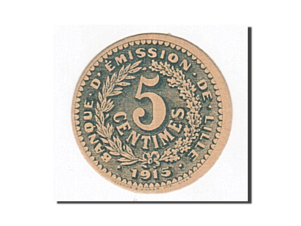 Banknote, Pirot:59-3058, 5 Centimes, 1915, France, UNC(65-70), Lille