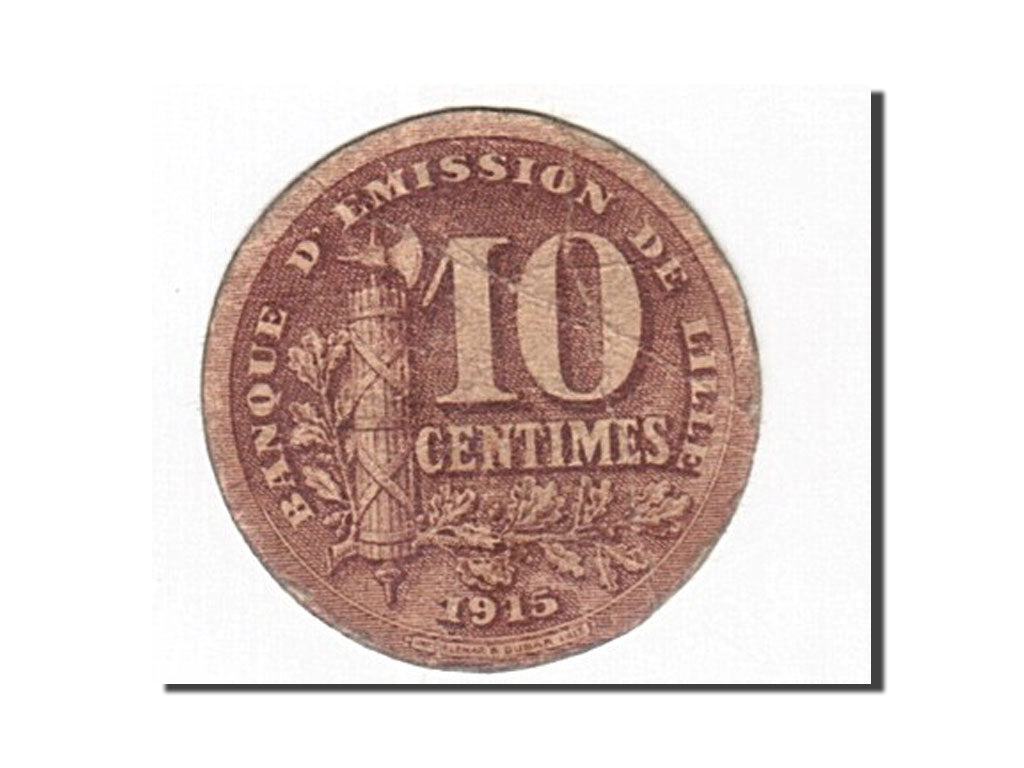 France, Lille, 10 Centimes, 1915, VF(30-35), Pirot:59-3059