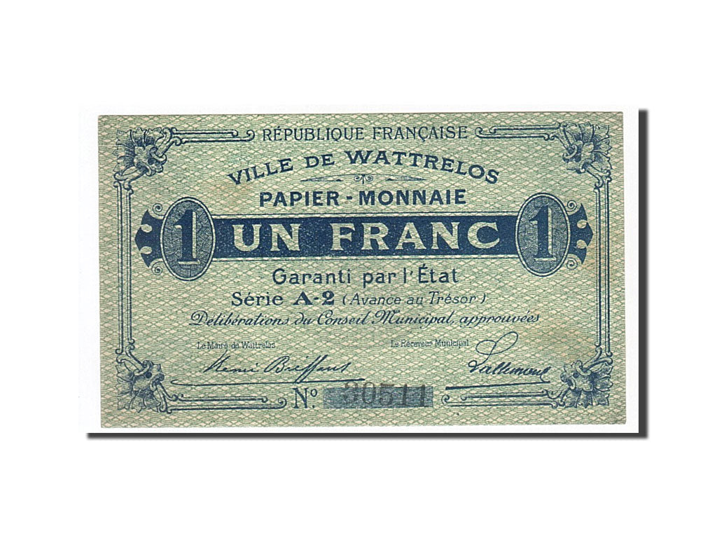 Billet, France, Wattrelos, 1 Franc, SPL, Pirot:59-2745