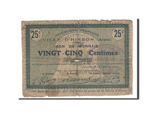 Banknot, Francja, Hirson, 25 Centimes, 1915, VG(8-10), Pirot:02-1177