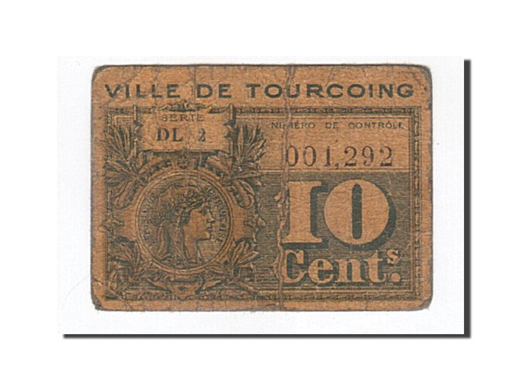 France, Tourcoing, 10 Centimes, VF(20-25), Pirot:59-3236