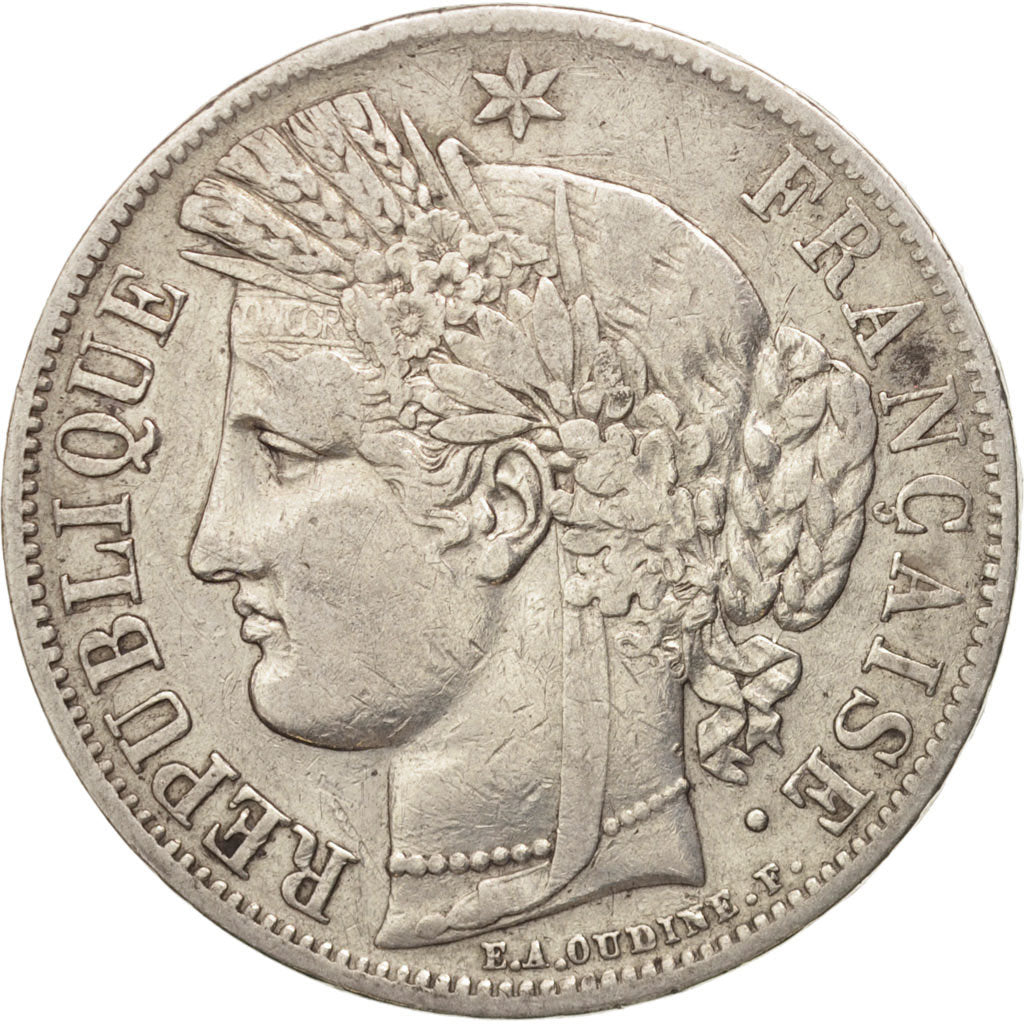 France, Cérès, 5 Francs, 1850, Strasbourg, VF(20-25), Silver, KM:761.2