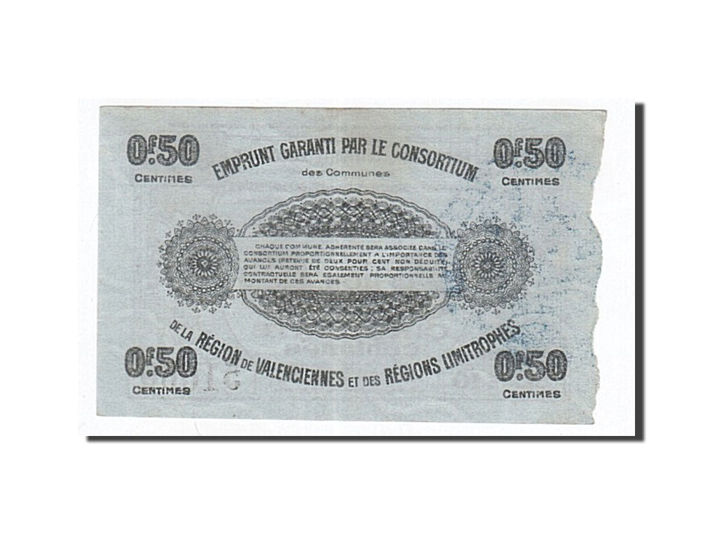 Billete, 50 Centimes, Pirot:59-2564, 1916, Francia, EBC, Valenciennes
