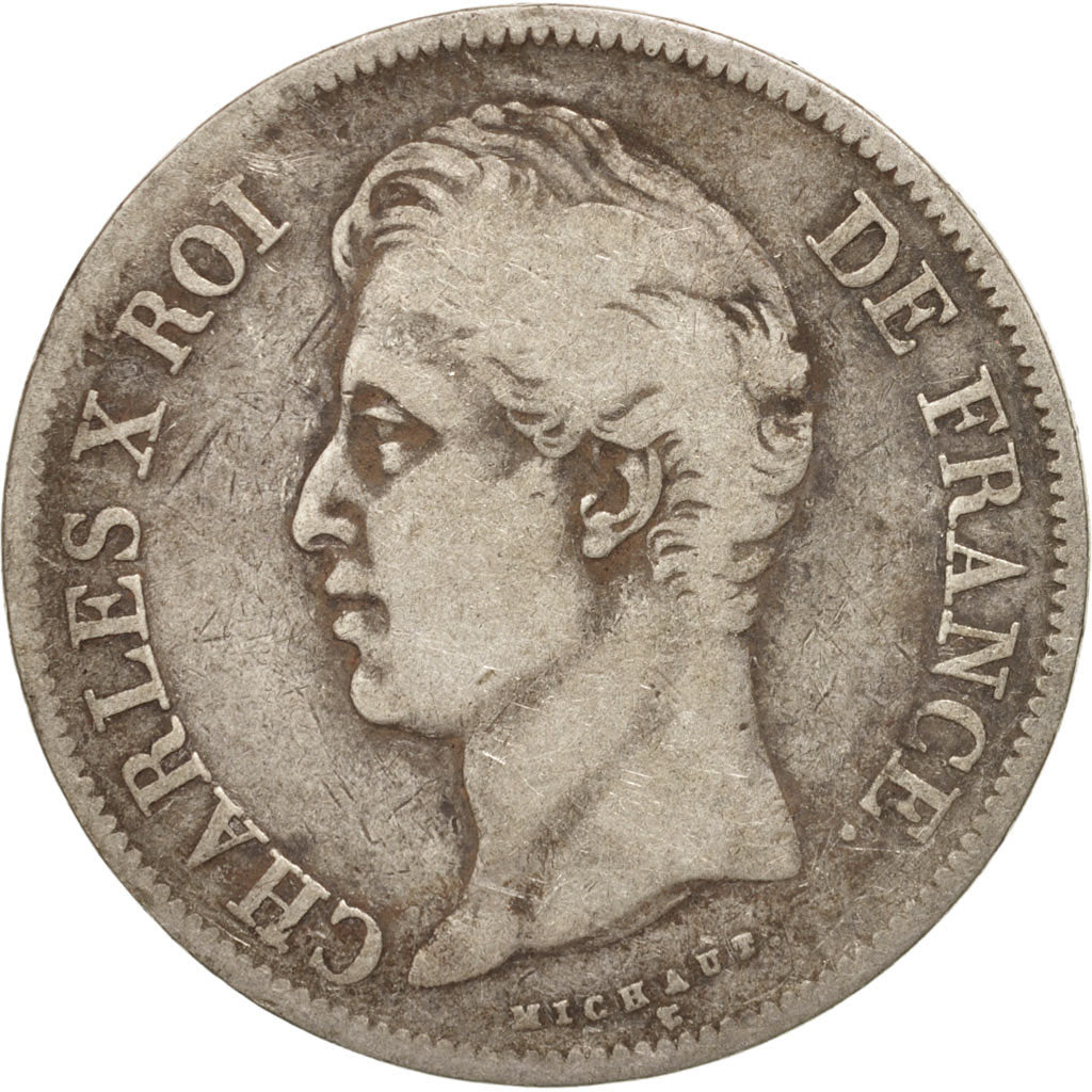 France, Charles X, 5 Francs, 1828, Lille, F(12-15), Silver, KM:728.13,Gadoury644