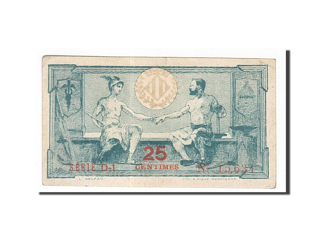 Francia, Perpignan, 25 Centimes, 1916, BB, Pirot:66-70