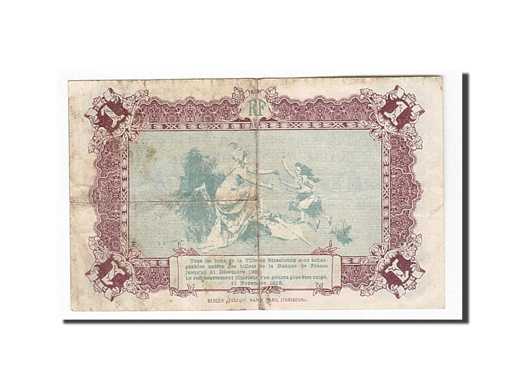 Banknote, Pirot:133-4, 1 Franc, 1918, France, VF(30-35), Strasbourg
