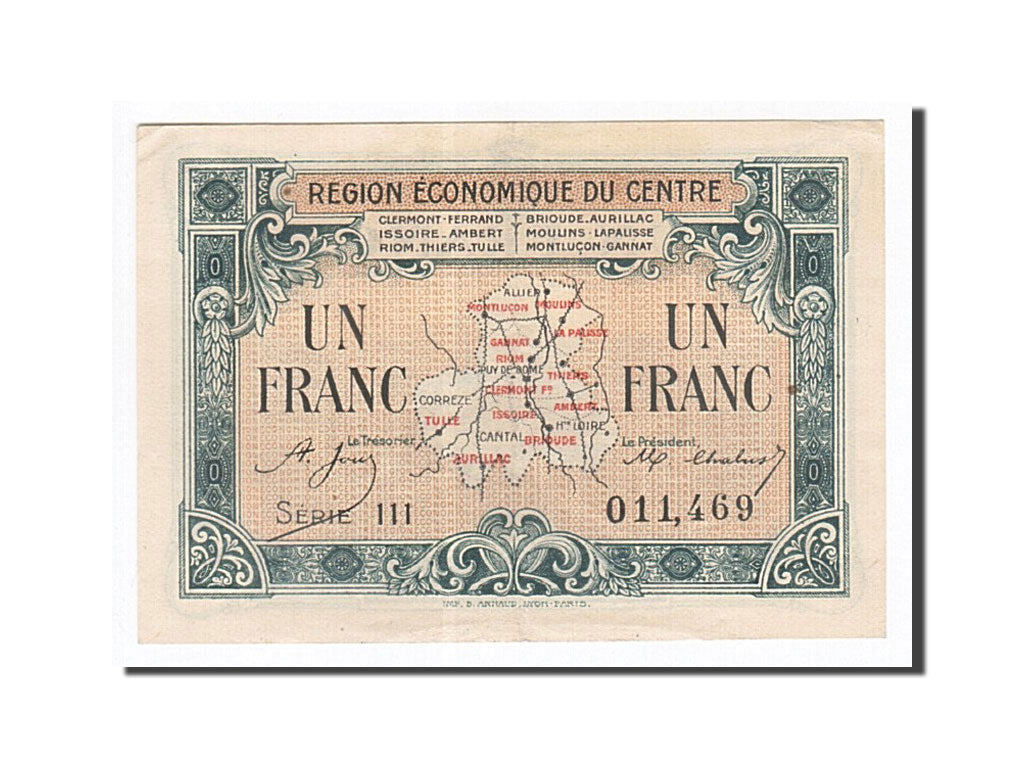 France, Clermont-Ferrand, 1 Franc, AU(55-58), Pirot:40-7