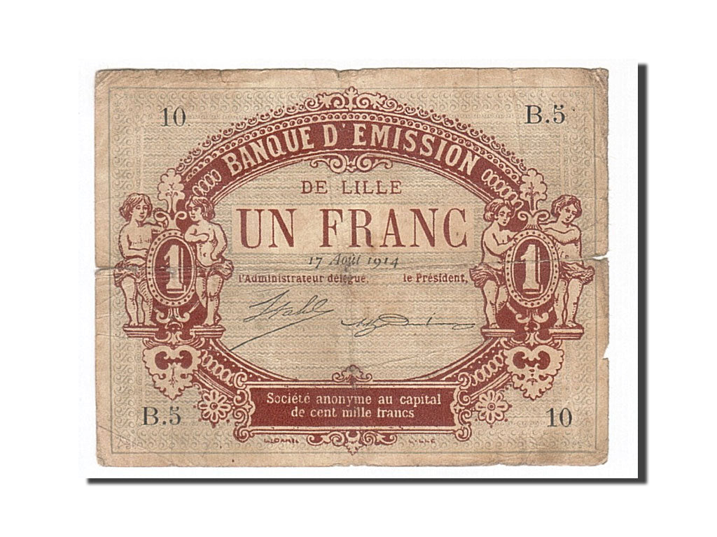 France, Lille, 1 Franc, 1914, VF(20-25), Pirot:59-1589