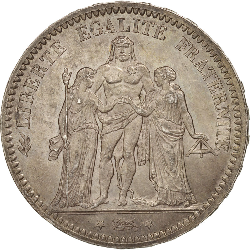 Coin, France, Hercule, 5 Francs, 1873, Bordeaux, AU(55-58), Silver, KM:820.2