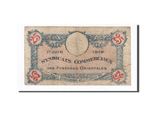 Banknote, Pirot:66-72, 25 Centimes, 1919, France, VF(20-25), Perpignan