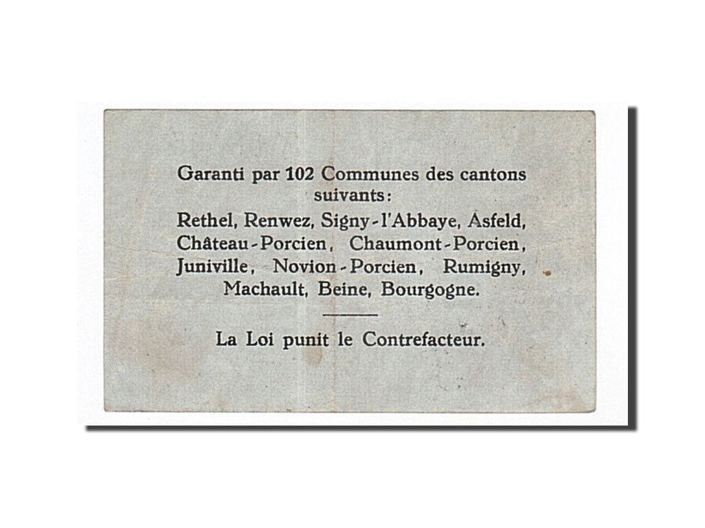 Banknote, Pirot:08-173, 50 Centimes, 1917, France, AU(50-53), Rethel