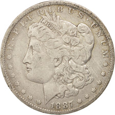 États-Unis, Morgan Dollar, 1887, U.S, Nouvelle Orléans, TB+, Argent, KM 110
