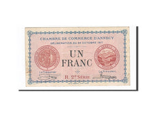 Geldschein, Frankreich, Annecy, 1 Franc, 1917, SS, Pirot:10-12