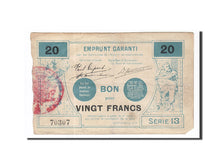Banconote, Pirot:59-2547, MB, Valenciennes, 20 Francs, 1914, Francia