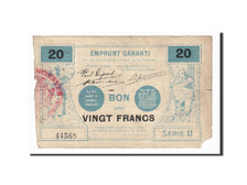 Banconote, Pirot:59-2547, MB, Valenciennes, 20 Francs, 1914, Francia
