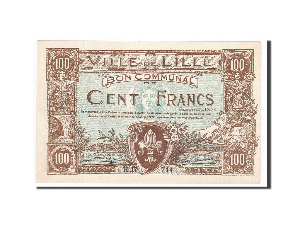 Billet, France, Lille, 100 Francs, 1917, SPL, Pirot:59-1629