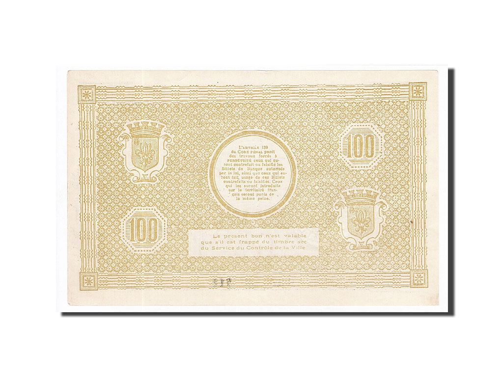 Billet, France, Lille, 100 Francs, 1917, SPL, Pirot:59-1629
