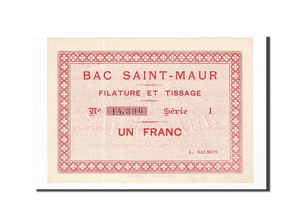 Banknote, Pirot:62-53, 1 Franc, France, UNC(63), Bac Saint-Maur