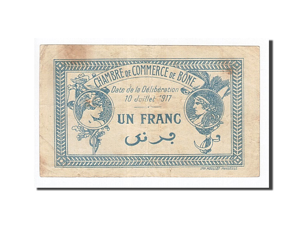 Algeria, Bône, 1 Franc, 1917, 1917-07-10, SS, Pirot 138-5