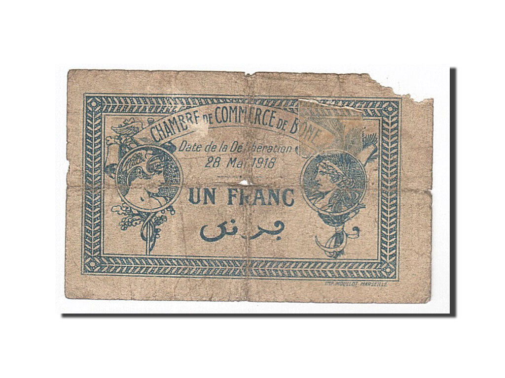 Banknote, Algeria, 1 Franc, 1918, 1918-05-28, F(12-15)