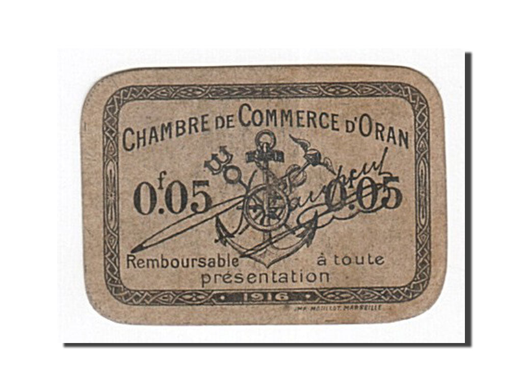 Algeria, Oran, 5 Centimes, 1916, EF(40-45), Pirot 141-48