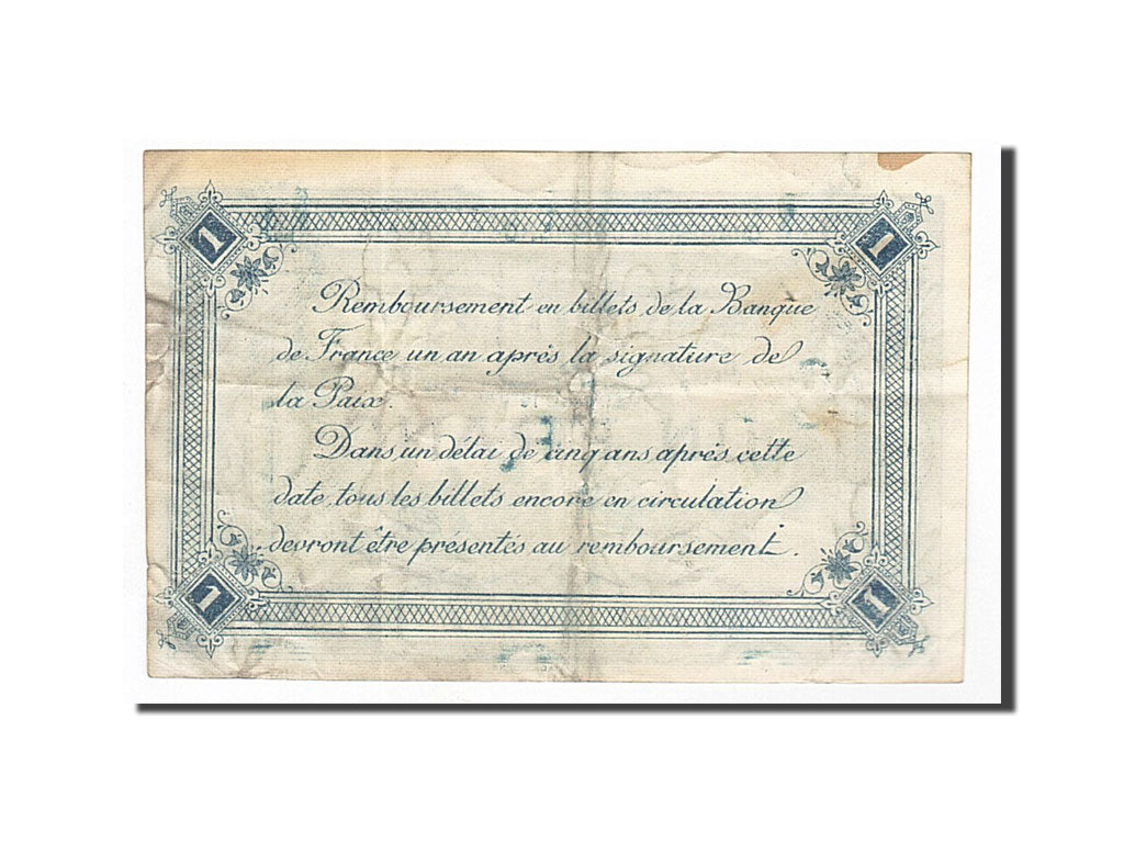 France, Calais, 1 Franc, 1916, EF(40-45), Pirot:36-30