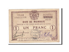 Banknote, Pirot:59-1257, 1 Franc, 1915, France, AU(50-53), Halluin