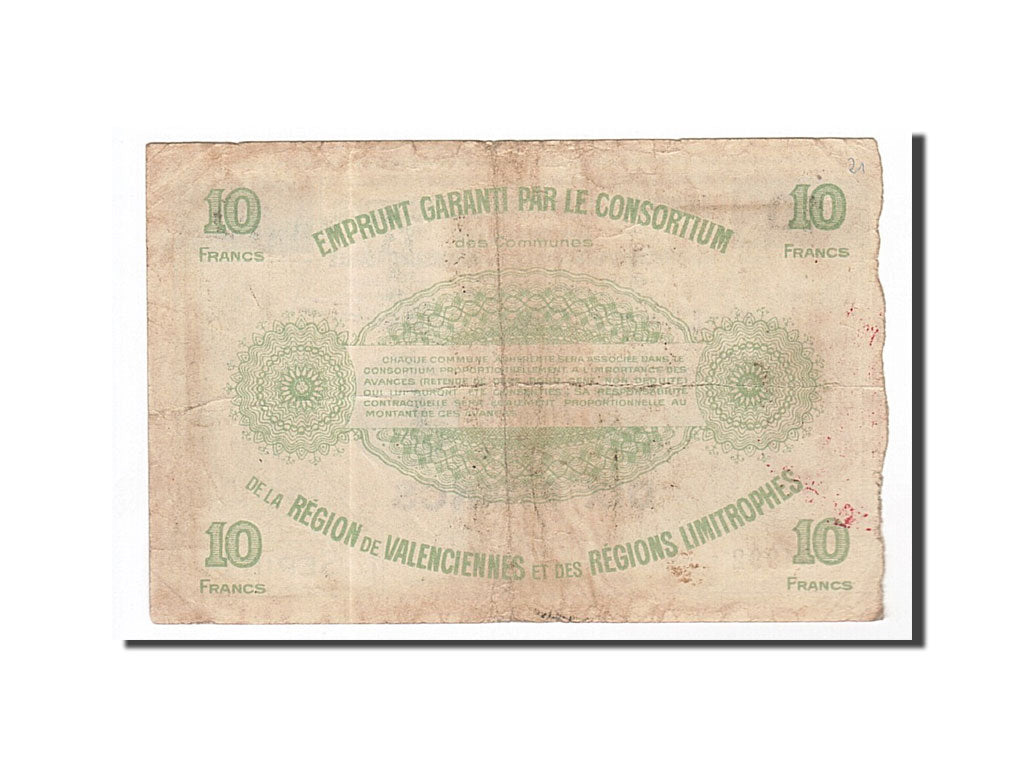 Banknote, Pirot:59-2569, 10 Francs, 1916, France, VF(30-35), Valenciennes