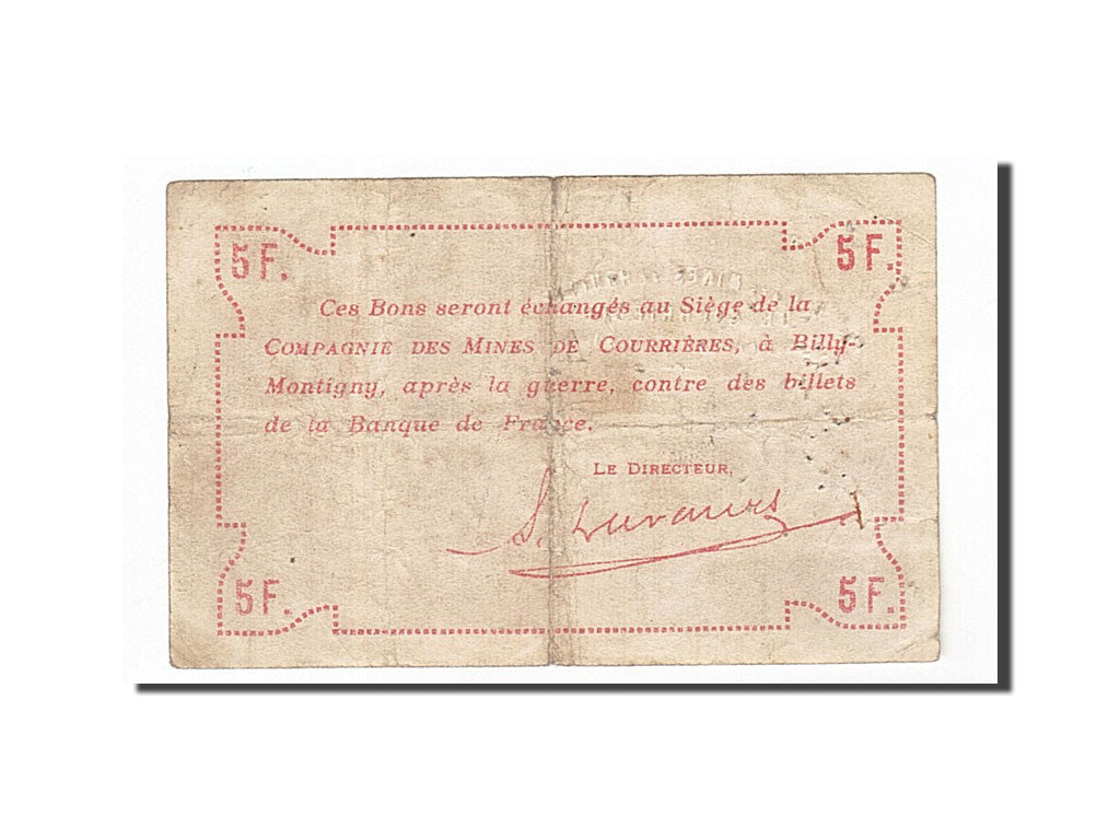 Francia, Courrières, 5 Francs, 1914, MB+, Pirot:62-341