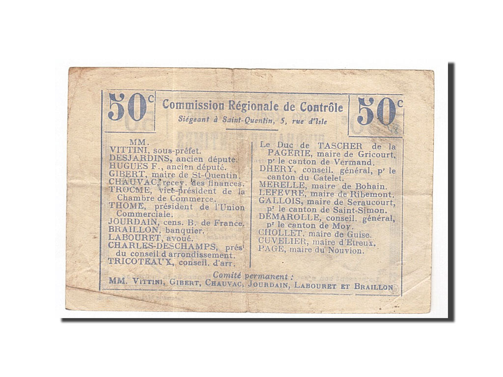 France, Croix-Fonsomme, 50 Centimes, EF(40-45), Pirot:02-566