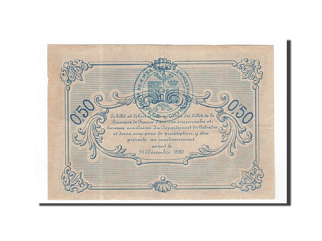 Biljet, Pirot:34-4, 50 Centimes, 1915, Frankrijk, SUP, Caen et Honfleur