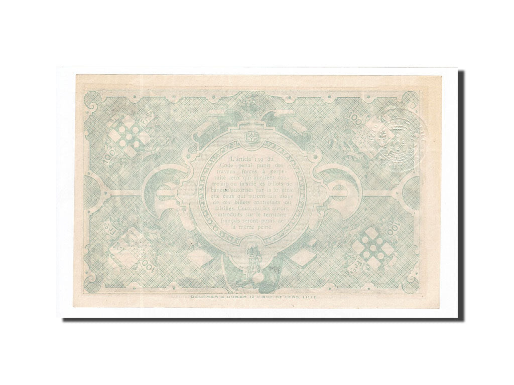 Banconote, Pirot:59-2173, FDS, Roubaix et Tourcoing, 100 Francs, 1917, Francia