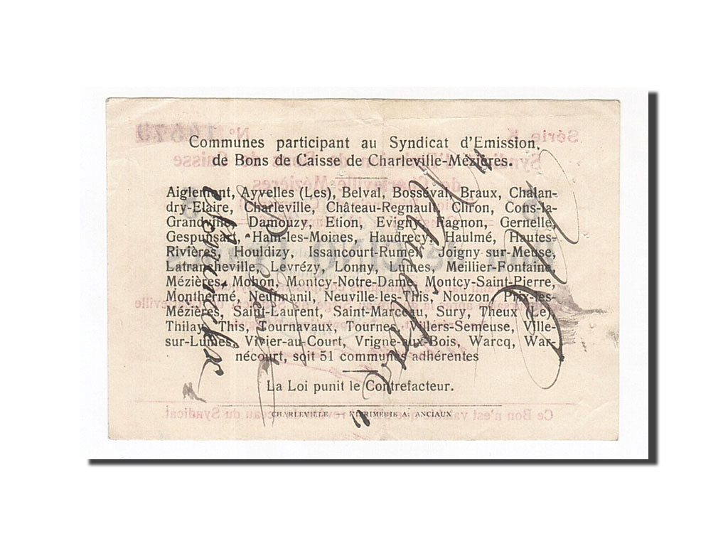 Frankreich, Charleville-Mézières, 5 Francs, 1916, SS, Pirot:08-91
