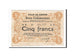 France, Carvin, 5 Francs, 1915, TTB, Pirot:62-244