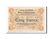 France, Carvin, 5 Francs, 1915, TTB, Pirot:62-244