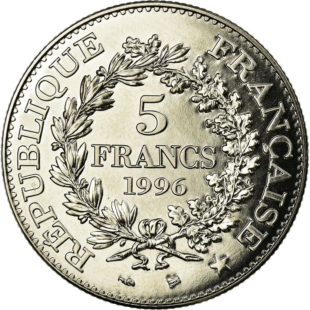 Coin, France, 5 Francs, 1996, MS(65-70), Copper-Nickel Plated Nickel