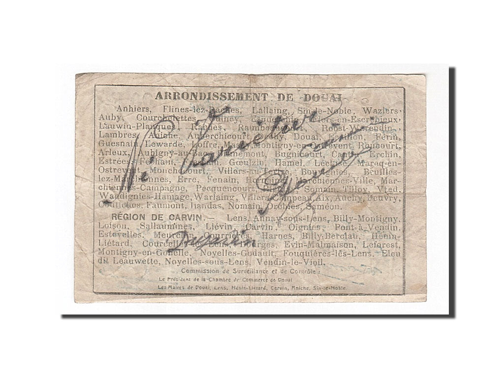 France, Douai, 20 Francs, 1916, VF(20-25), Pirot:59-760