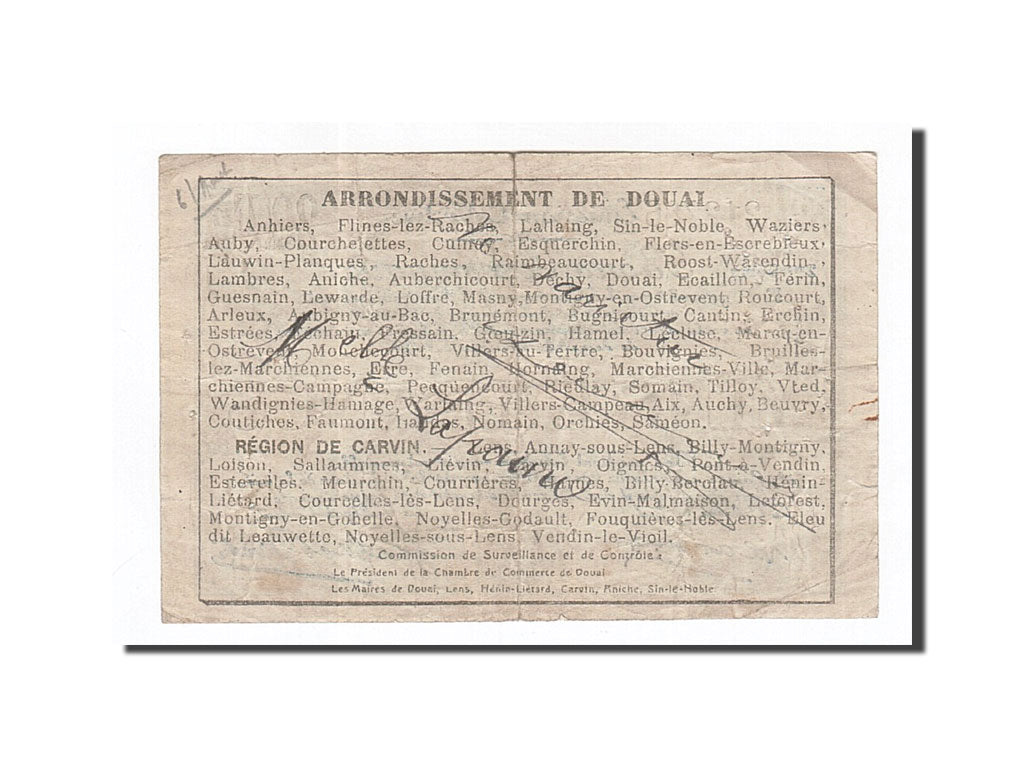 Banknote, Pirot:59-760, 20 Francs, 1916, France, VF(30-35), Douai
