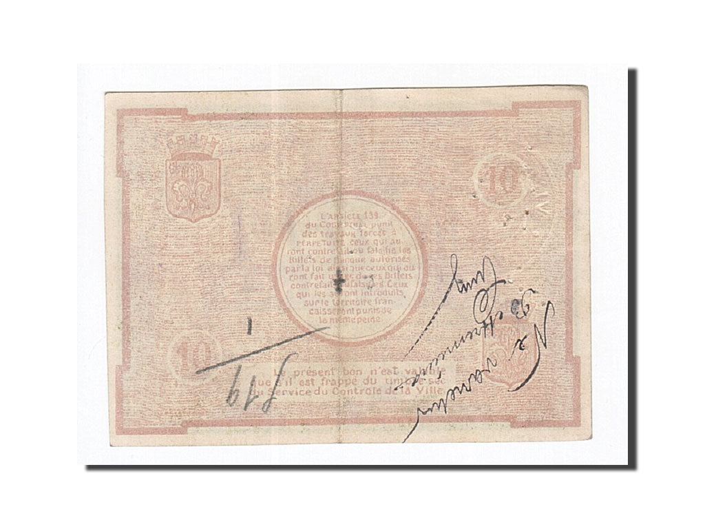 France, Lille, 10 Francs, 1914, EF(40-45), Faux, Pirot:59-1601