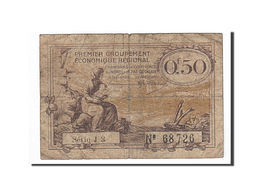 Francia, Lille, 50 Centimes, B+, Pirot:94-4