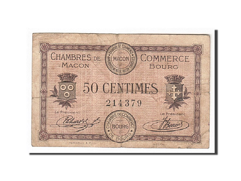 France, Macon, 50 Centimes, 1915, VF(30-35), Pirot:78-1
