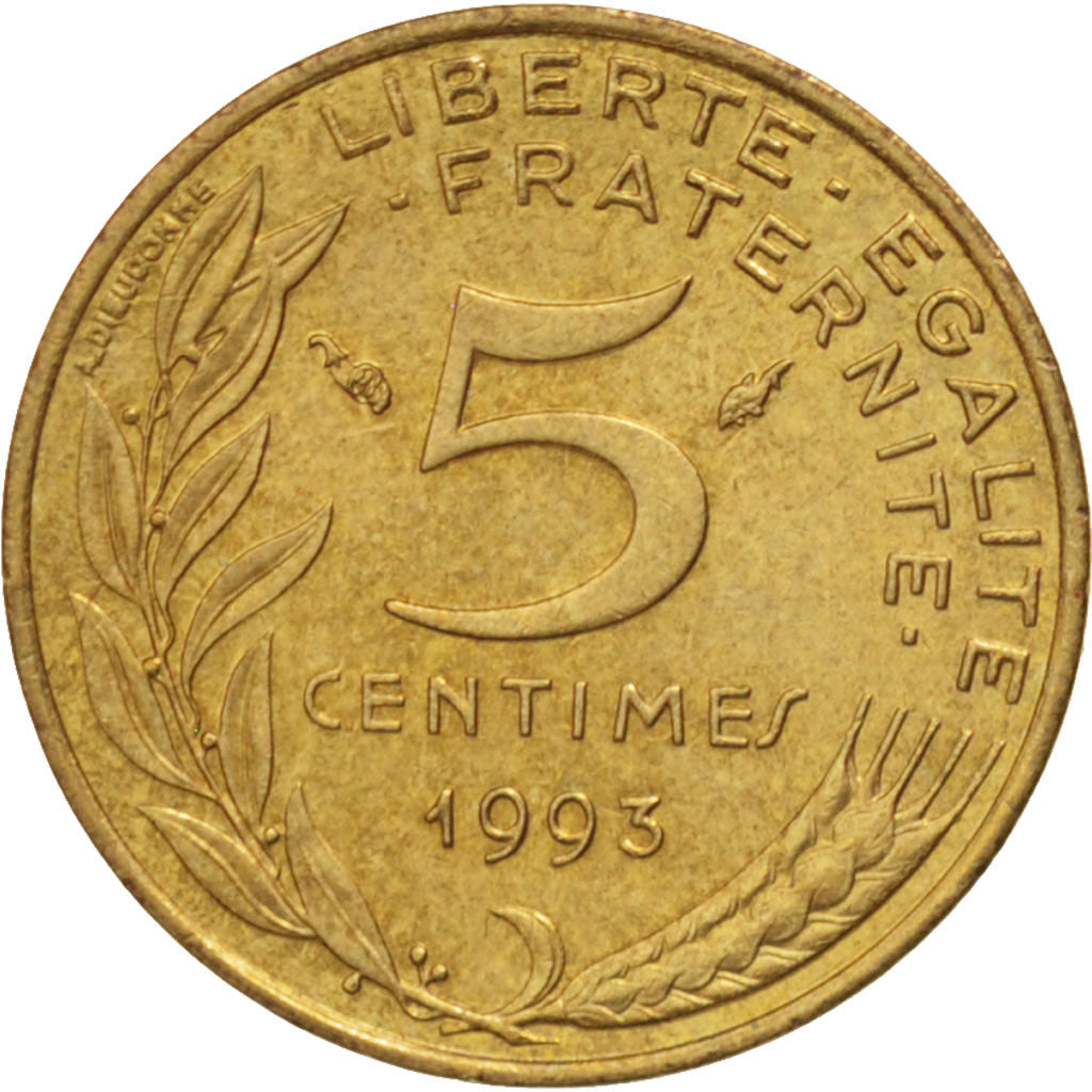 France, Marianne, 5 Centimes, 1993, Paris, AU(55-58), Aluminum-Bronze, KM:933