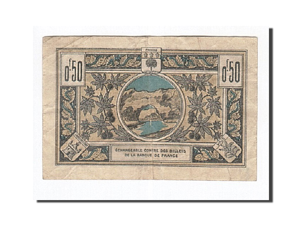 Geldschein, Frankreich, Aubenas, 50 Centimes, 1921, S+, Pirot:14-1