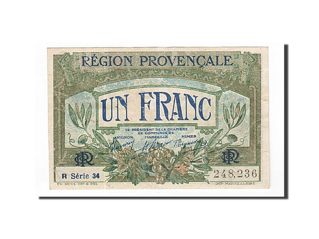 France, Marseille, 1 Franc, AU(50-53), Pirot:102-18